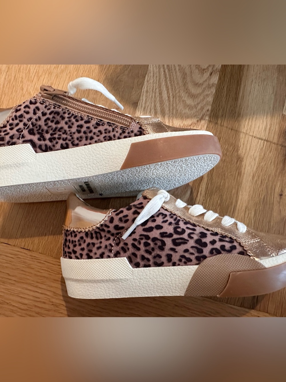 Dolce Vita Pink Leopard Print Kids Platform Sneakers